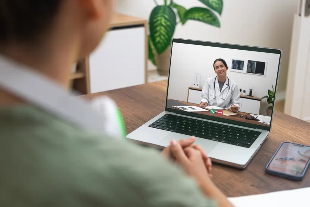 Healthcare provider on an online consultation